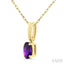 Oval Shape Gemstone Solitaire Pendant