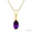 Oval Shape Gemstone Solitaire Pendant