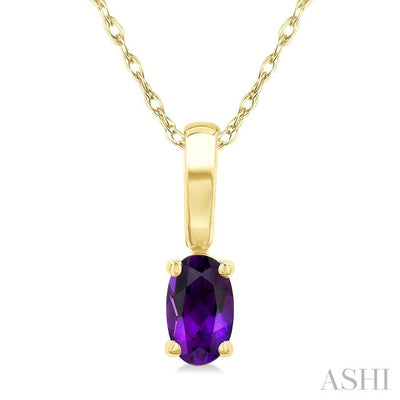 Oval Shape Gemstone Solitaire Pendant