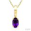 Oval Shape Gemstone Solitaire Pendant