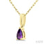 Pear Shape Gemstone Solitaire Pendant