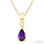 Pear Shape Gemstone Solitaire Pendant