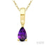 Pear Shape Gemstone Solitaire Pendant