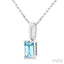 Emerald Shape Gemstone Solitaire Pendant