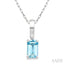 Emerald Shape Gemstone Solitaire Pendant