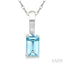 Emerald Shape Gemstone Solitaire Pendant