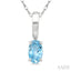 Oval Shape Gemstone Solitaire Pendant