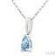 Pear Shape Gemstone Solitaire Pendant