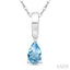 Pear Shape Gemstone Solitaire Pendant