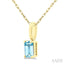 Emerald Shape Gemstone Solitaire Pendant