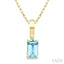 Emerald Shape Gemstone Solitaire Pendant