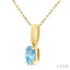 Oval Shape Gemstone Solitaire Pendant