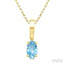 Oval Shape Gemstone Solitaire Pendant