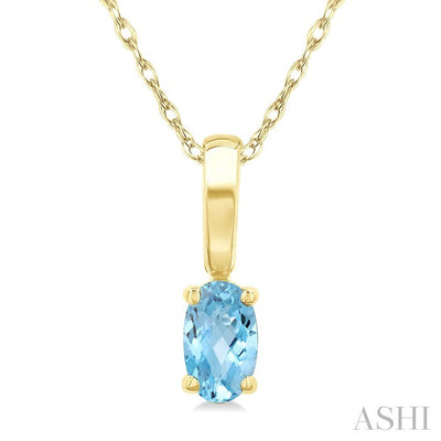 Oval Shape Gemstone Solitaire Pendant