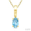 Oval Shape Gemstone Solitaire Pendant