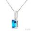 Emerald Shape Gemstone Solitaire Pendant