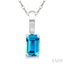 Emerald Shape Gemstone Solitaire Pendant
