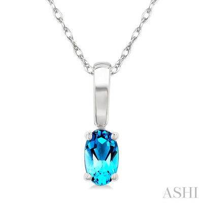 Oval Shape Gemstone Solitaire Pendant