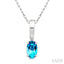 Oval Shape Gemstone Solitaire Pendant