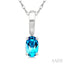Oval Shape Gemstone Solitaire Pendant