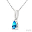 Pear Shape Gemstone Solitaire Pendant