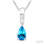 Pear Shape Gemstone Solitaire Pendant