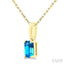 Emerald Shape Gemstone Solitaire Pendant