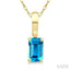 Emerald Shape Gemstone Solitaire Pendant