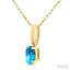 Oval Shape Gemstone Solitaire Pendant