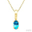 Oval Shape Gemstone Solitaire Pendant