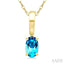 Oval Shape Gemstone Solitaire Pendant