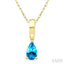 Pear Shape Gemstone Solitaire Pendant