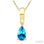 Pear Shape Gemstone Solitaire Pendant