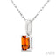 Emerald Shape Gemstone Solitaire Pendant