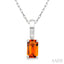 Emerald Shape Gemstone Solitaire Pendant