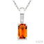 Emerald Shape Gemstone Solitaire Pendant
