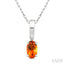 Oval Shape Gemstone Solitaire Pendant