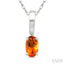 Oval Shape Gemstone Solitaire Pendant