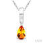 Pear Shape Gemstone Solitaire Pendant