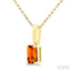 Emerald Shape Gemstone Solitaire Pendant