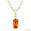 Emerald Shape Gemstone Solitaire Pendant