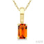 Emerald Shape Gemstone Solitaire Pendant