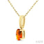 Oval Shape Gemstone Solitaire Pendant