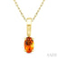 Oval Shape Gemstone Solitaire Pendant