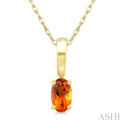 Oval Shape Gemstone Solitaire Pendant