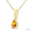 Pear Shape Gemstone Solitaire Pendant