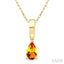 Pear Shape Gemstone Solitaire Pendant
