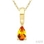 Pear Shape Gemstone Solitaire Pendant