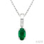 Oval Shape Gemstone Solitaire Pendant
