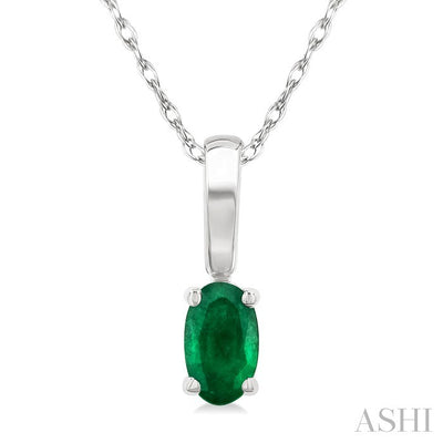 Oval Shape Gemstone Solitaire Pendant